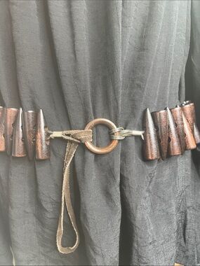 Wood Spike Belt Brown Statement Piece
Nordic Bandolier Witch Belt